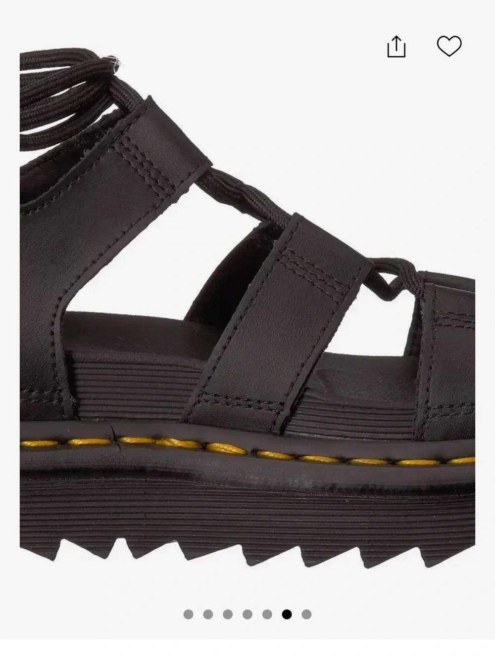Dr Martens Leather Nartilla Chunky Platform Sole Lace Up Gladiator Sandal 10